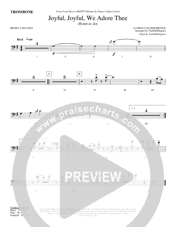 Joyful Joyful We Adore Thee Trombone (Todd Billingsley)