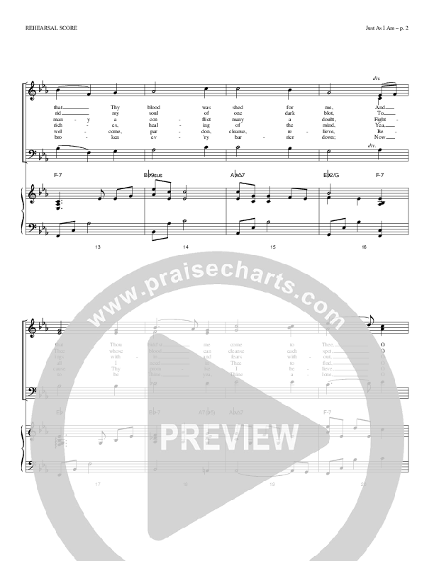 Just As I Am Choir Sheet (Todd Billingsley)