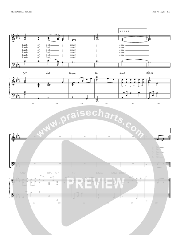 Just As I Am Choir Sheet (Todd Billingsley)