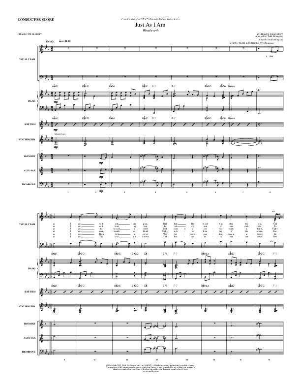 Just As I Am Conductor's Score (Todd Billingsley)