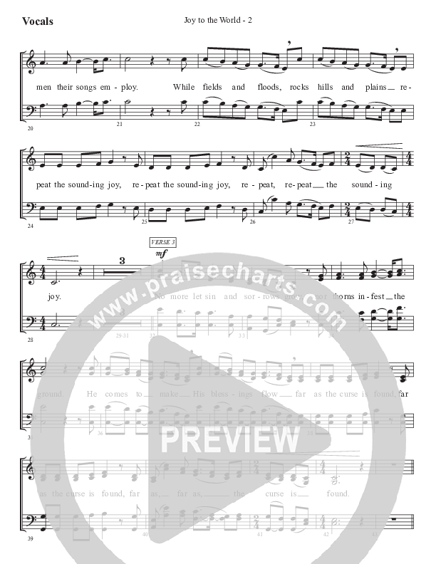 Joy To The World Choir Sheet (SATB) (WorshipTeam.tv)