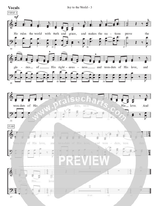 Joy To The World Choir Sheet (SATB) (WorshipTeam.tv)