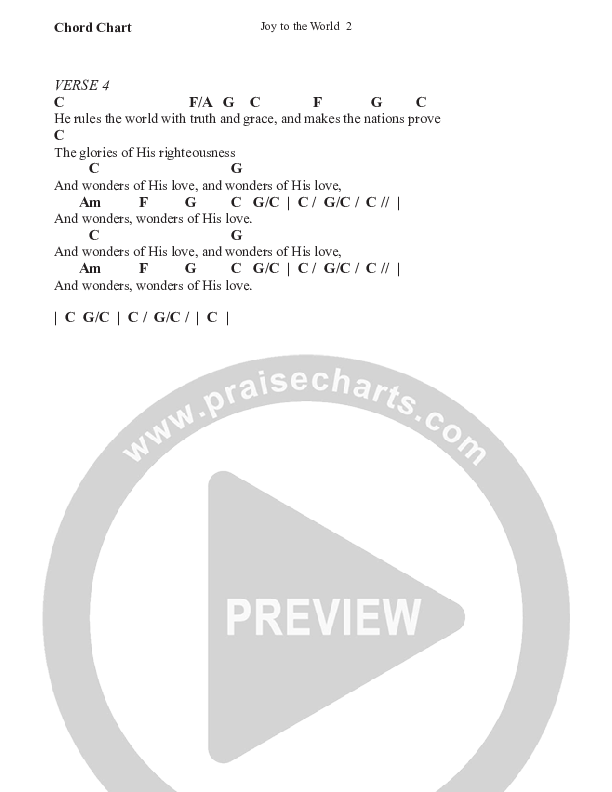Joy To The World Chord Chart (WorshipTeam.tv)
