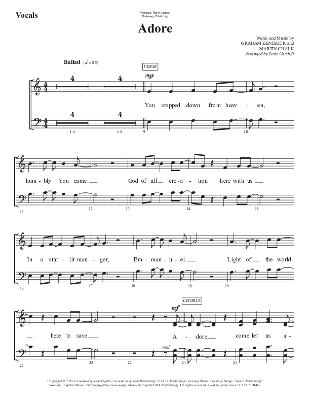 Adore Choir Sheet (SATB) (WorshipTeam.tv)