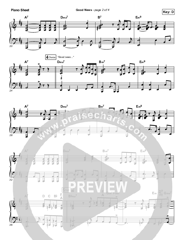 Good News Piano Sheet (Unspoken)