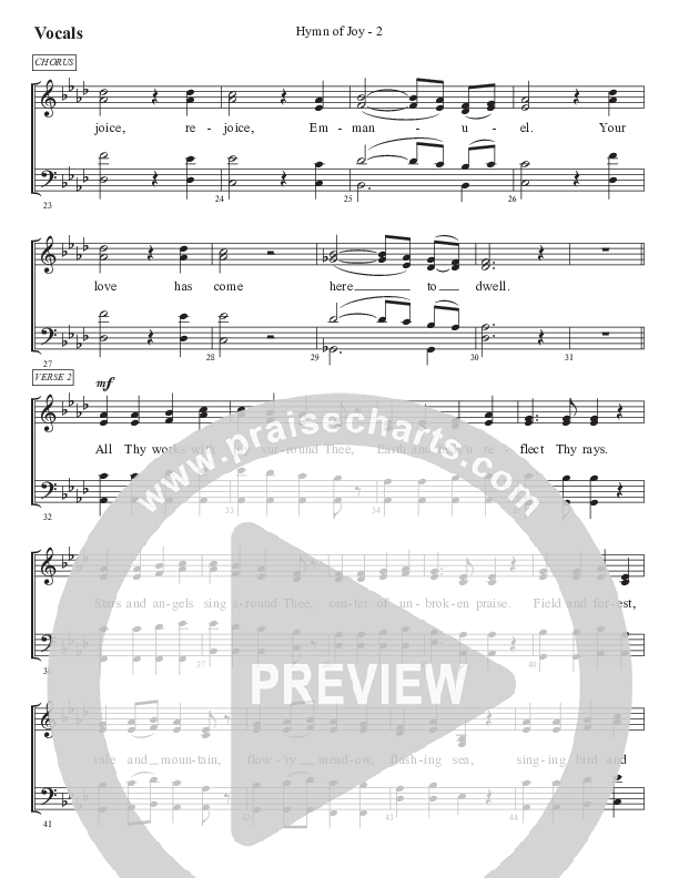 Hymn Of Joy Choir Sheet (SATB) (WorshipTeam.tv)