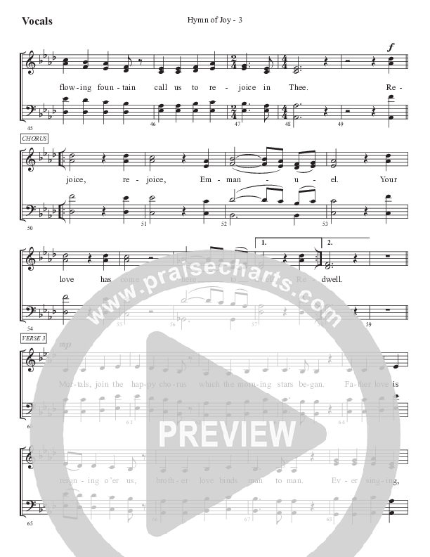 Hymn Of Joy Choir Sheet (SATB) (WorshipTeam.tv)