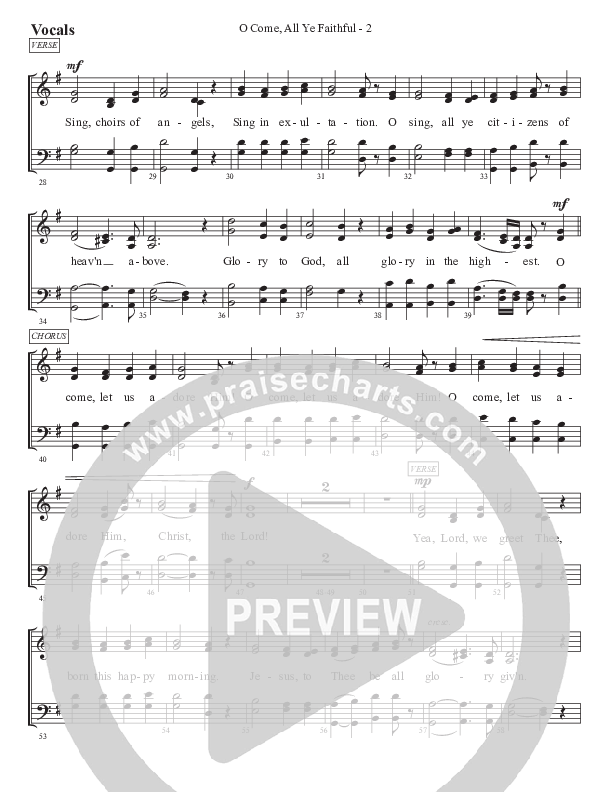 O Come All Ye Faithful Choir Sheet (SATB) (WorshipTeam.tv)