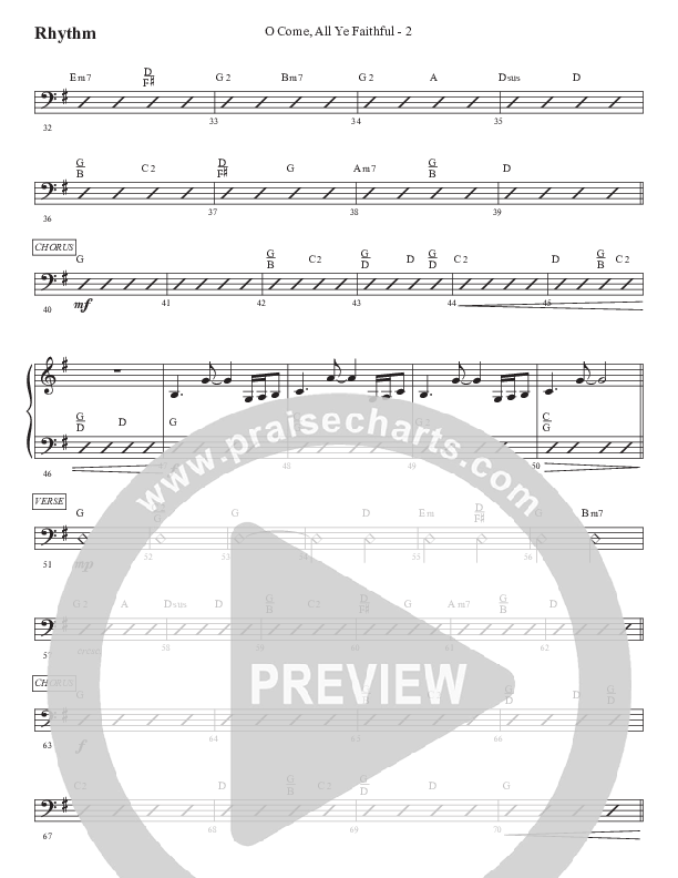 O Come All Ye Faithful Rhythm Chart (WorshipTeam.tv)