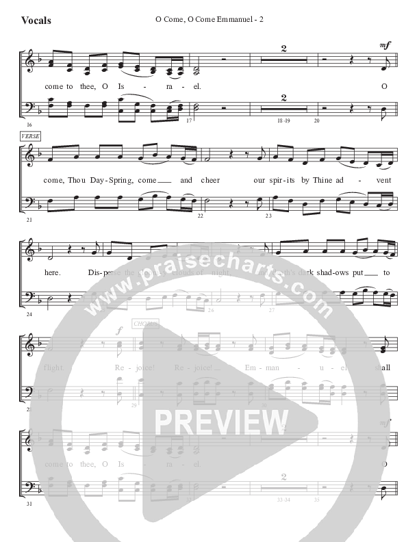 O Come O Come Emmanuel Choir Sheet (SATB) (WorshipTeam.tv)