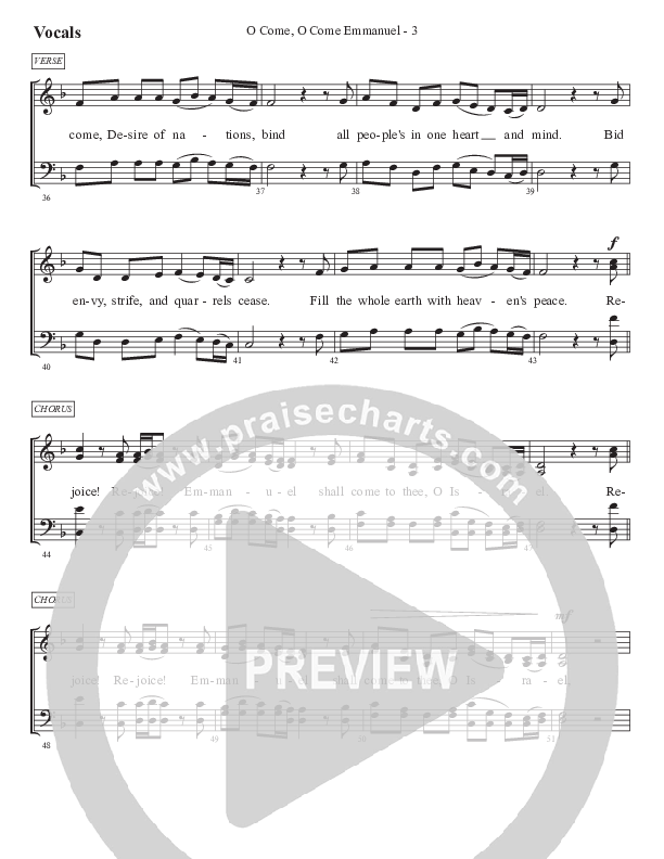 O Come O Come Emmanuel Choir Sheet (SATB) (WorshipTeam.tv)