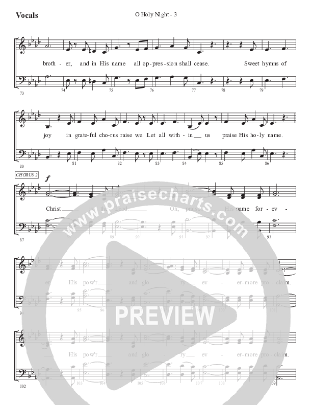 O Holy Night Choir Sheet (SATB) (WorshipTeam.tv)