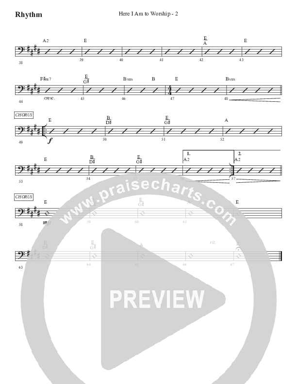 Here I Am To Worship (with Away In A Manger) Rhythm Chart (WorshipTeam.tv)