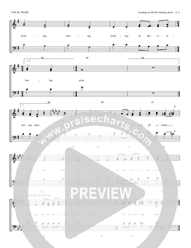 Leaning On The Everlasting Arms Choir Sheet (Todd Billingsley)