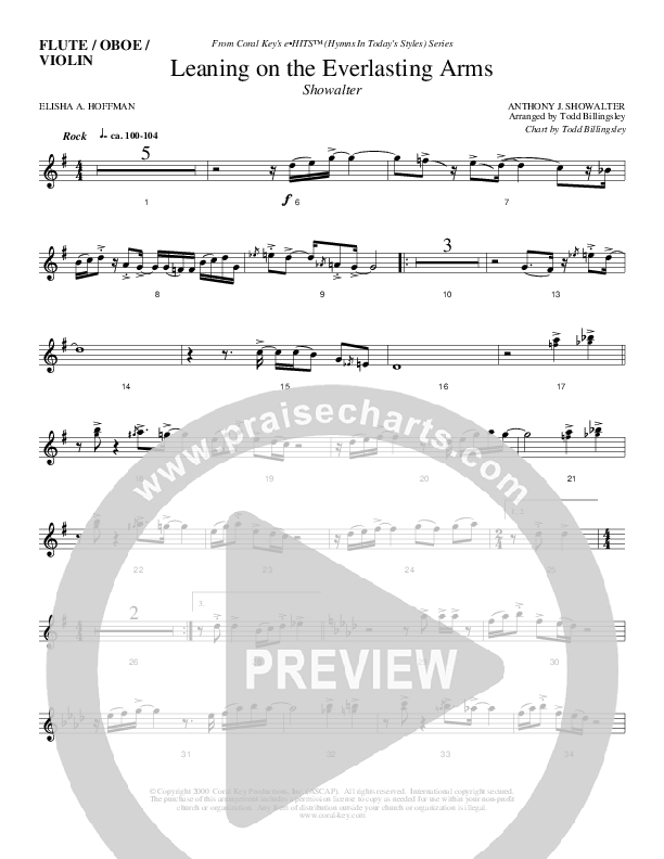 Leaning On The Everlasting Arms Flute/Oboe (Todd Billingsley)