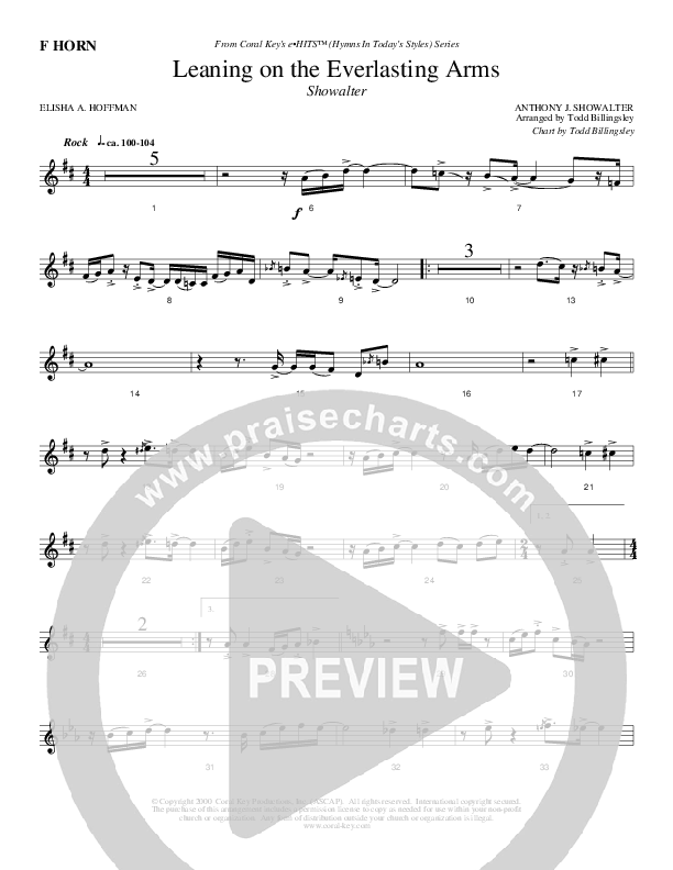 Leaning On The Everlasting Arms French Horn (Todd Billingsley)