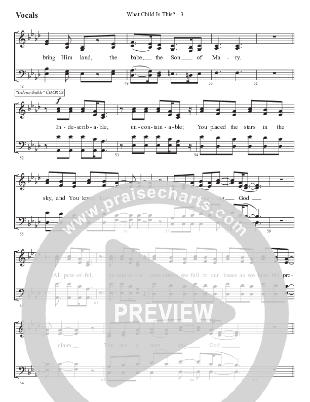 What Child Is This (with Indescribable) Choir Sheet (SATB) (WorshipTeam.tv)