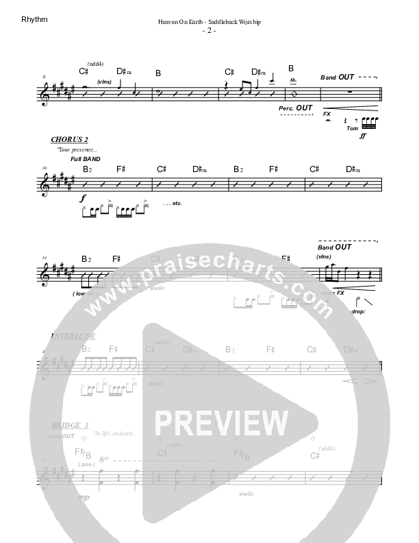 Heaven On Earth Rhythm Chart (Sarah Reeves / Temree Abajian / Saddleback Worship)