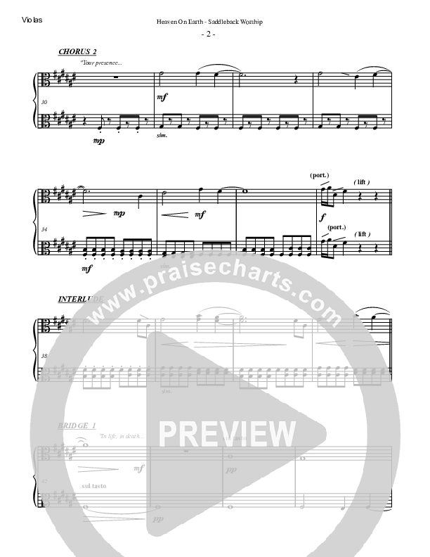 Heaven On Earth Viola (Sarah Reeves / Temree Abajian / Saddleback Worship)