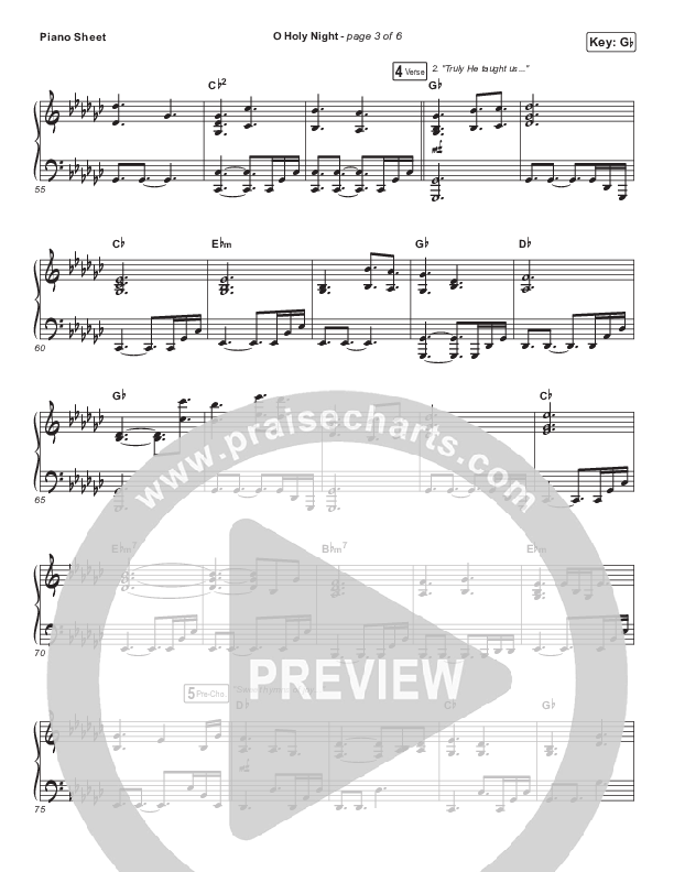 O Holy Night Piano Sheet (Fellowship Creative)
