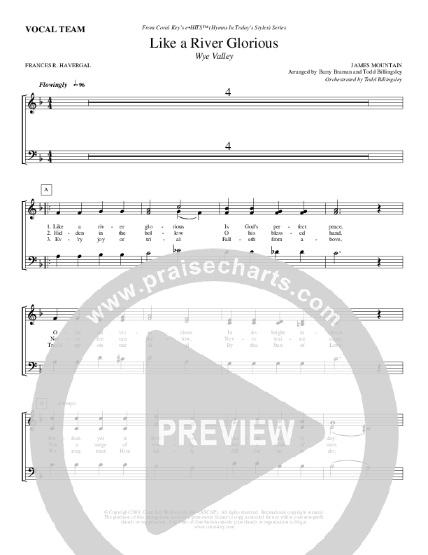Like A River Glorious Choir Sheet (Todd Billingsley)