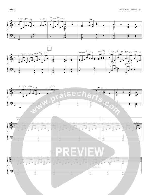 Like A River Glorious Piano Sheet (Todd Billingsley)