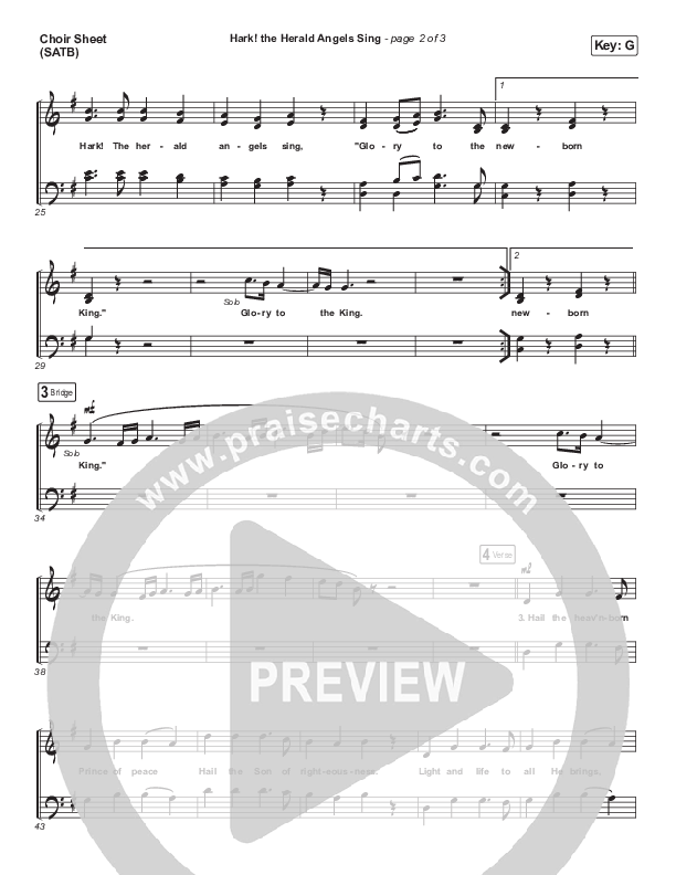 Hark The Herald Angels Sing (Acoustic) Choir Sheet (SATB) (Phil Wickham)