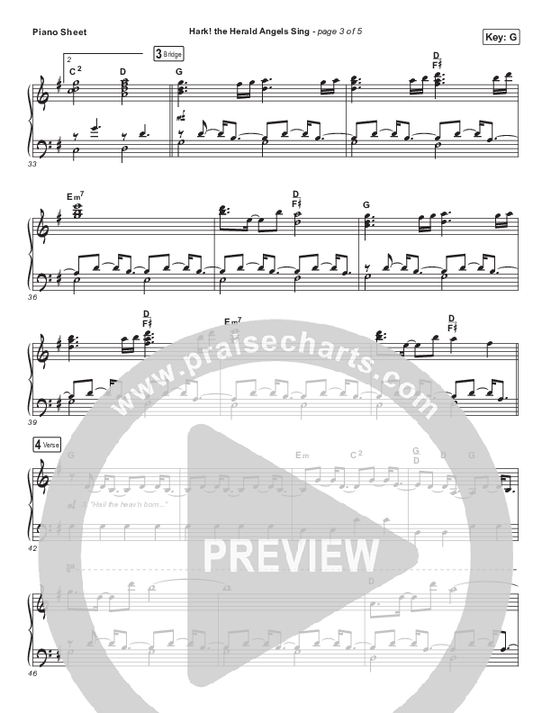 Hark The Herald Angels Sing (Acoustic) Piano Sheet (Phil Wickham)