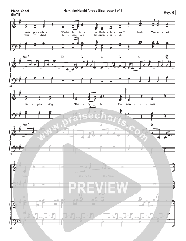 Hark The Herald Angels Sing (Acoustic) Piano/Vocal (SATB) (Phil Wickham)