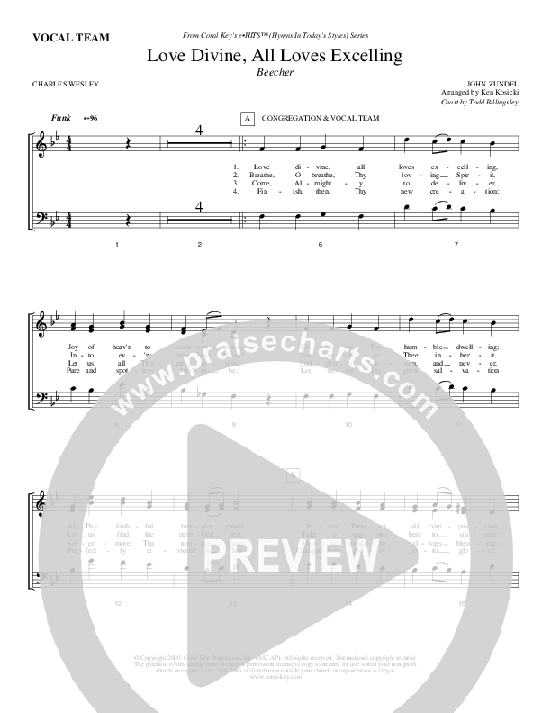 Love Divine All Loves Excelling Choir Sheet (Todd Billingsley)