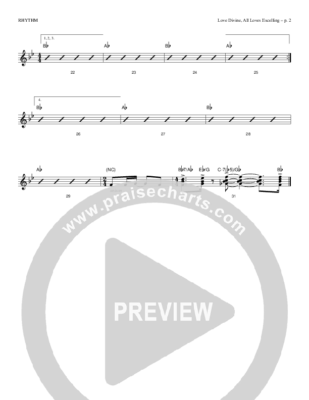 Love Divine All Loves Excelling Rhythm Chart (Todd Billingsley)