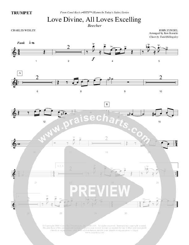 Love Divine All Loves Excelling Trumpet (Todd Billingsley)