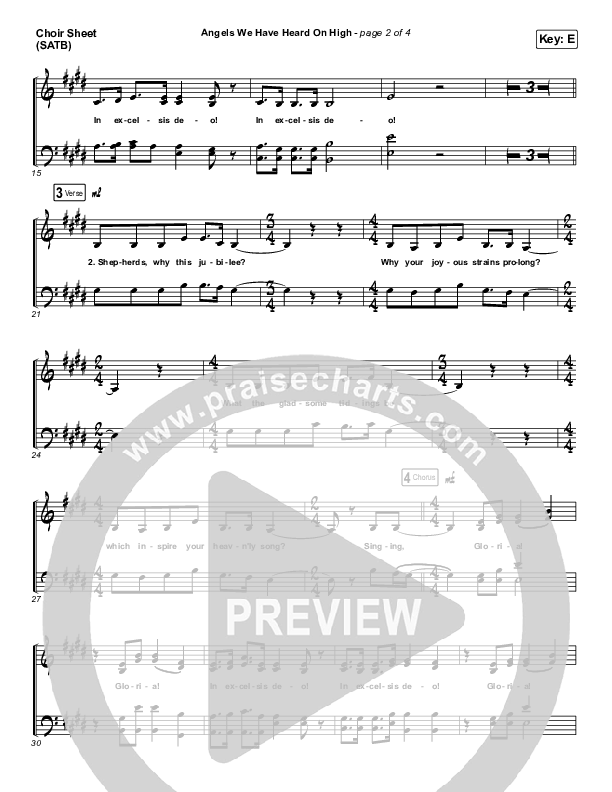 Angels We Have Heard On High (Acoustic) Choir Sheet (SATB) (Phil Wickham)