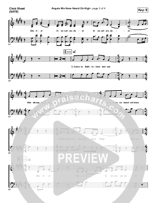 Angels We Have Heard On High (Acoustic) Choir Sheet (SATB) (Phil Wickham)