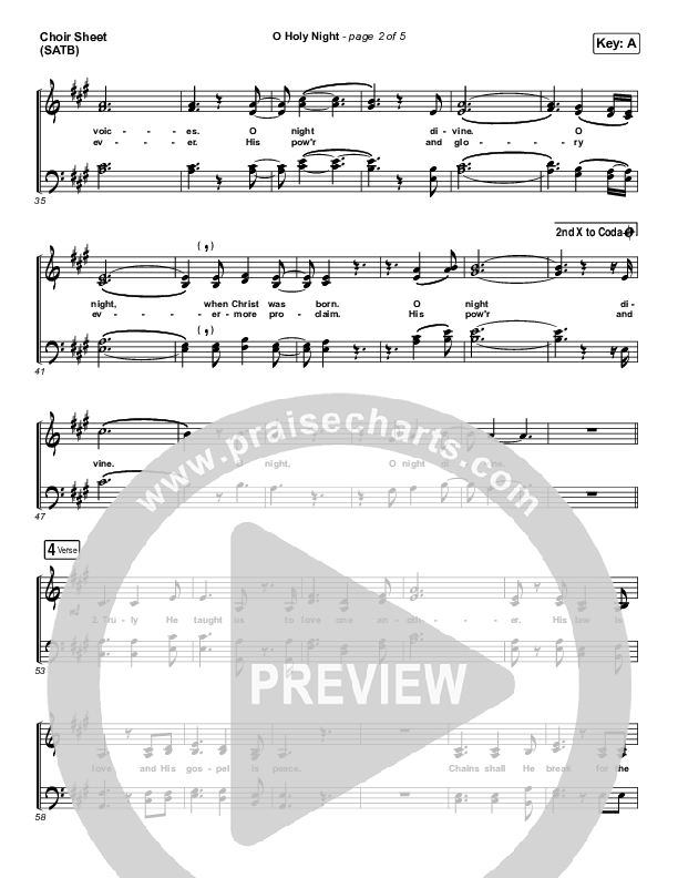 O Holy Night (Live) Choir Sheet (SATB) (The McClures / Hannah McClure / Paul McClure)