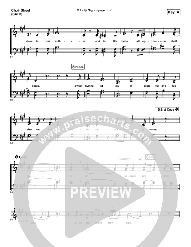 O Holy Night (Live) Choir Sheet (SATB) (The McClures / Hannah McClure / Paul McClure)