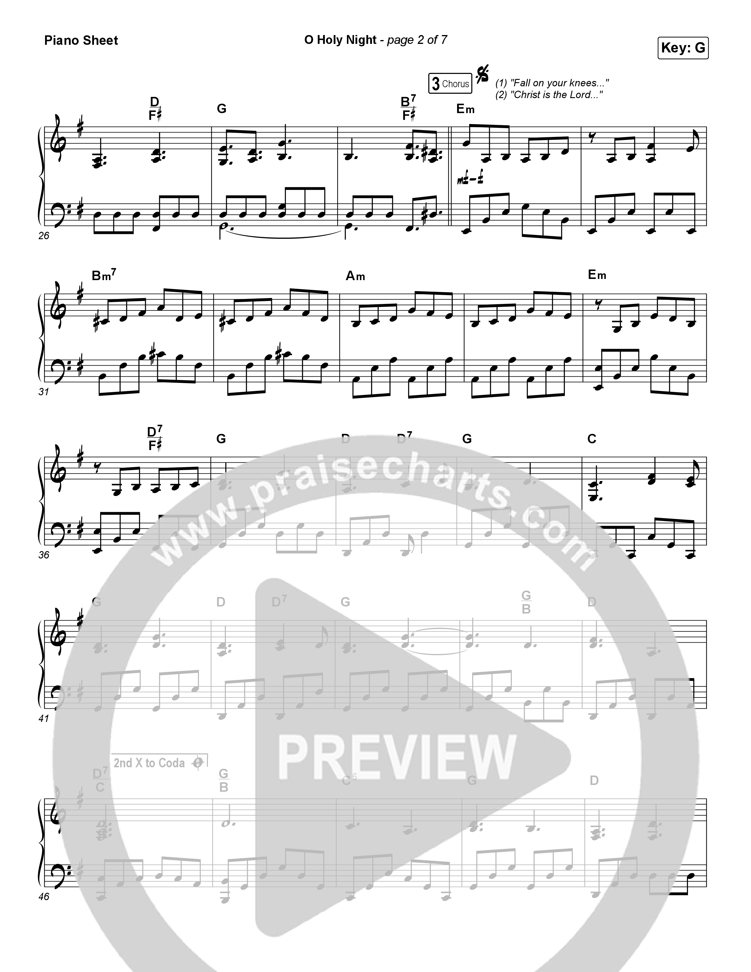 O Holy Night (Live) Piano Sheet (The McClures / Hannah McClure / Paul McClure)