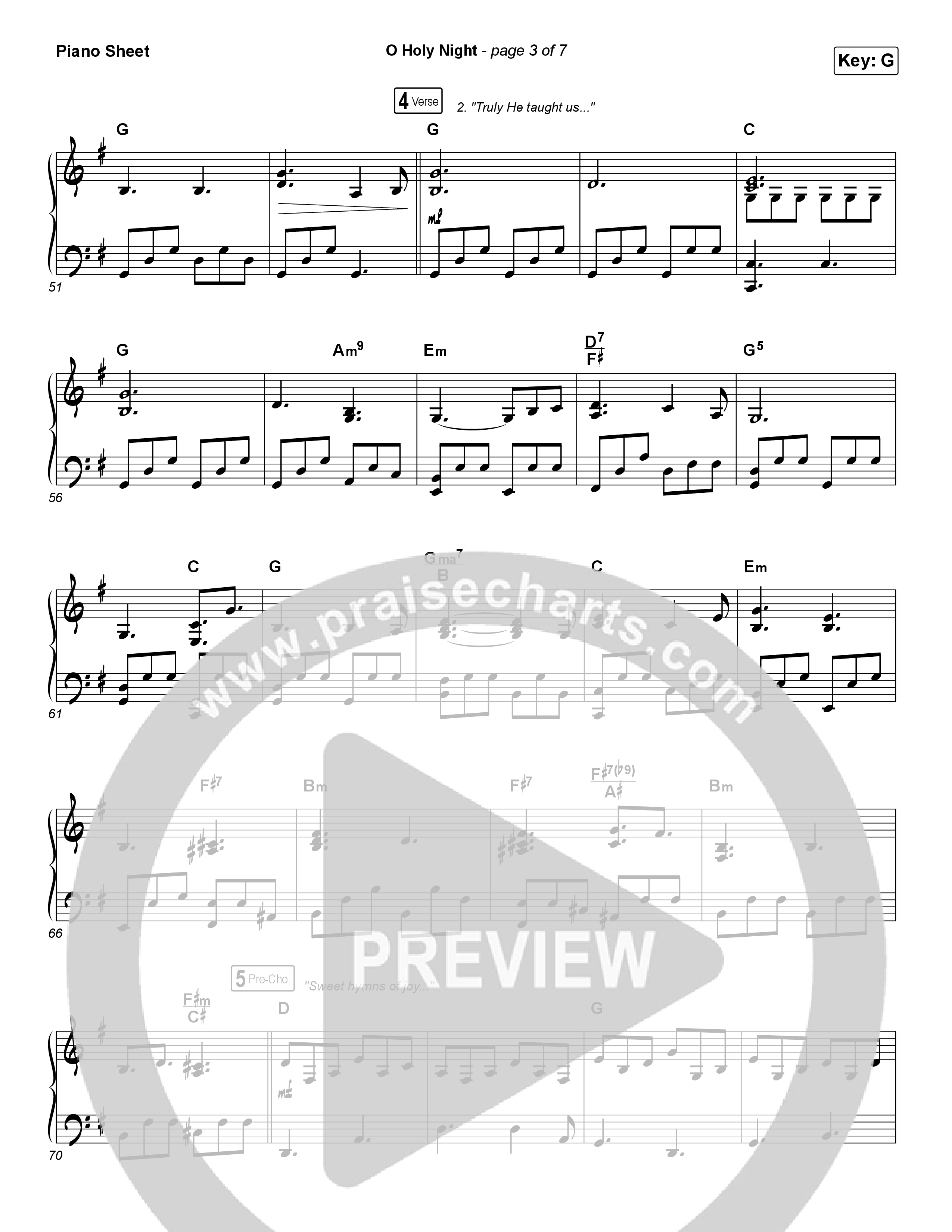 O Holy Night (Live) Piano Sheet (The McClures / Hannah McClure / Paul McClure)