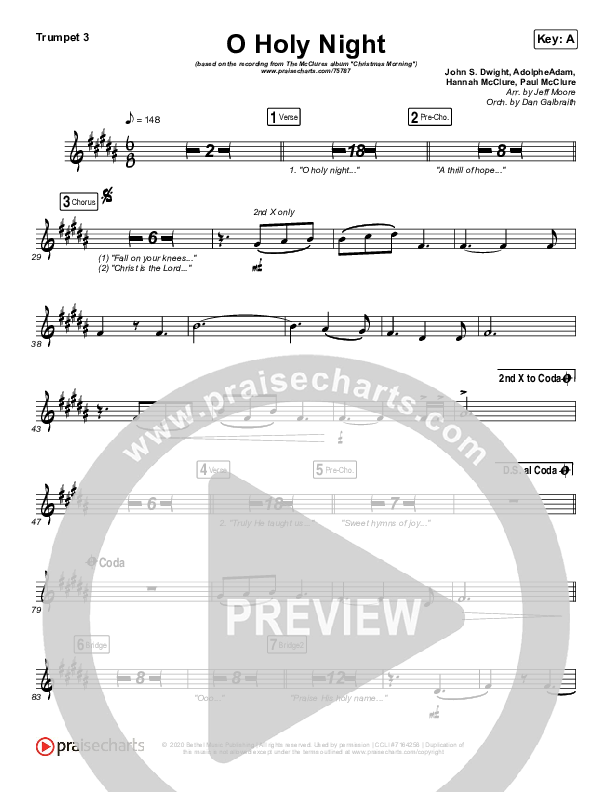 O Holy Night (Live) Trumpet 3 (The McClures / Hannah McClure / Paul McClure)