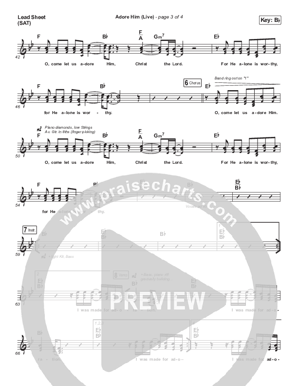 Adore Him (Live) Lead Sheet (SAT) (The McClures / Hannah McClure / Paul McClure)