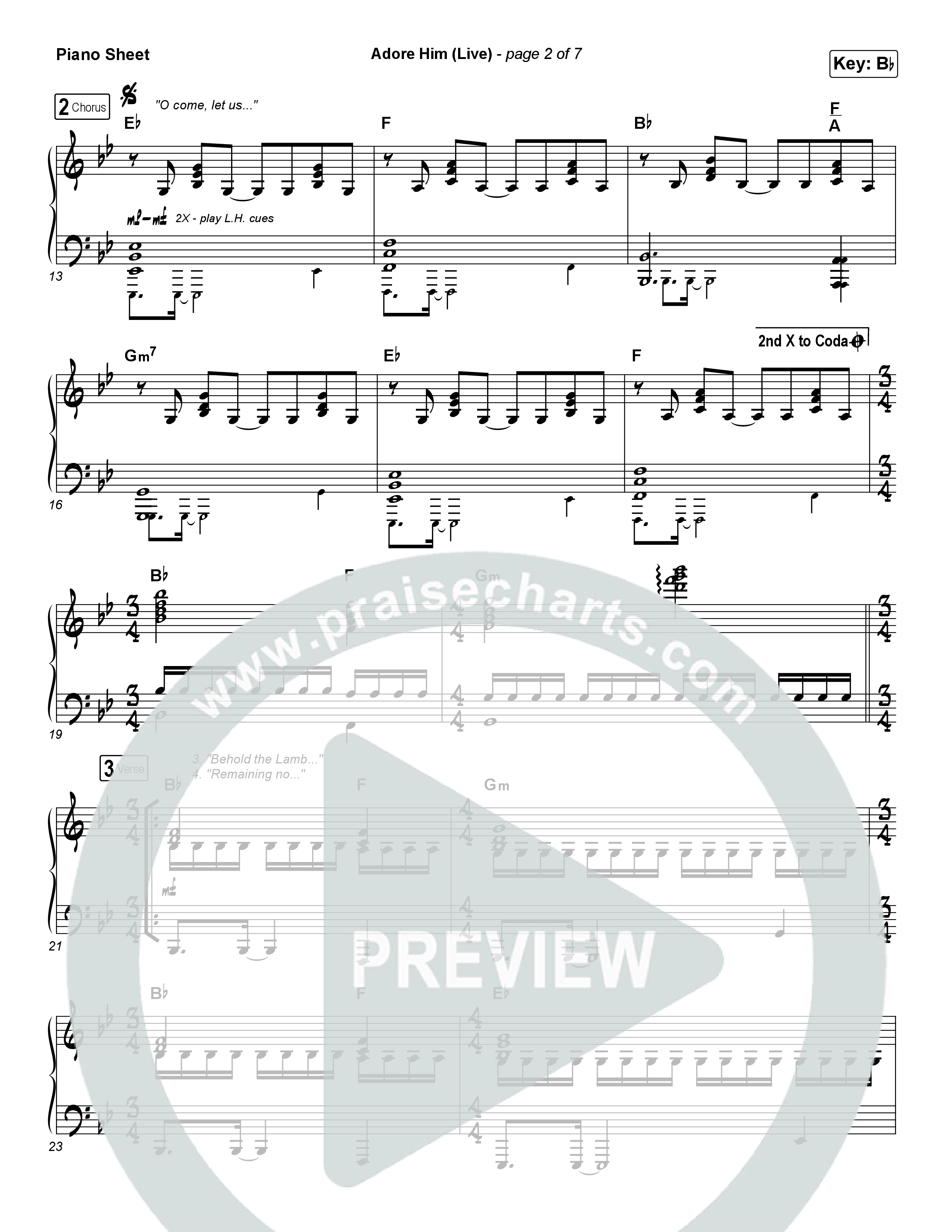 Adore Him (Live) Piano Sheet (The McClures / Hannah McClure / Paul McClure)