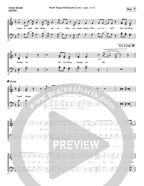 Heart Sings Hallelujah (Live) Choir Sheet (SATB) (The McClures / Hannah McClure / Paul McClure)