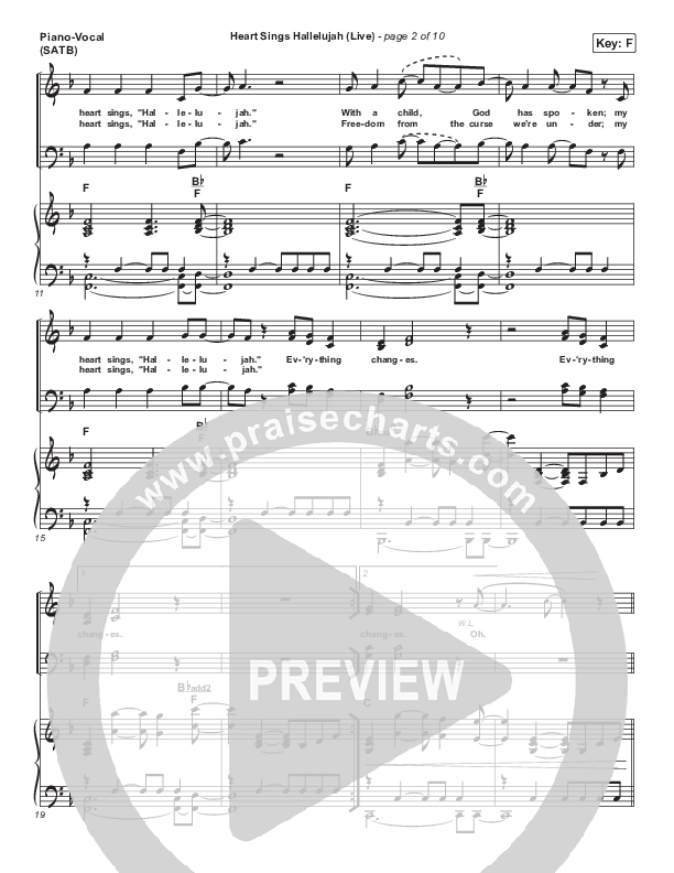 Heart Sings Hallelujah (Live) Piano/Vocal (SATB) (The McClures / Hannah McClure / Paul McClure)