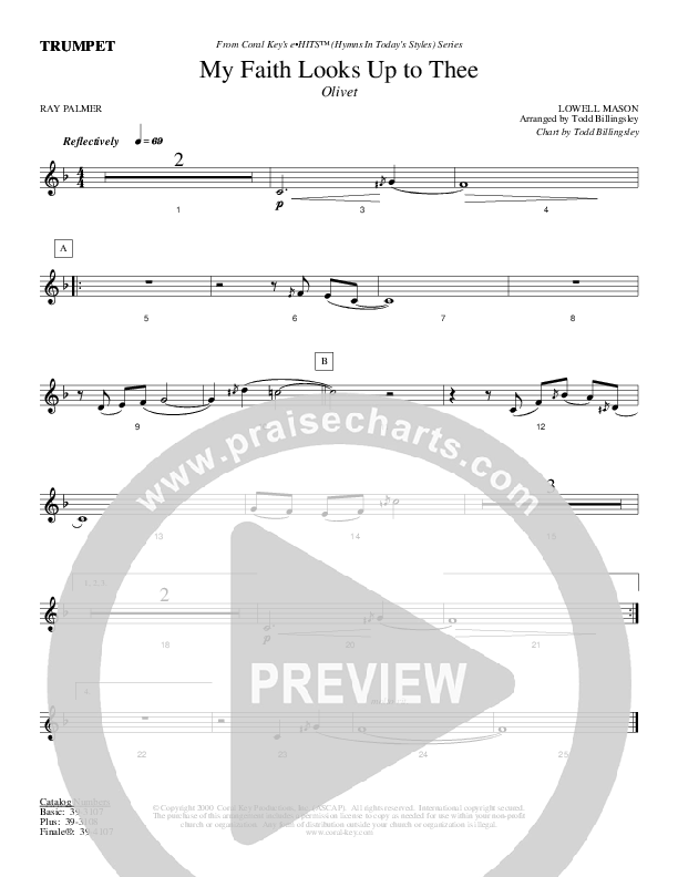 My Faith Looks Up To Thee Trumpet (Todd Billingsley)