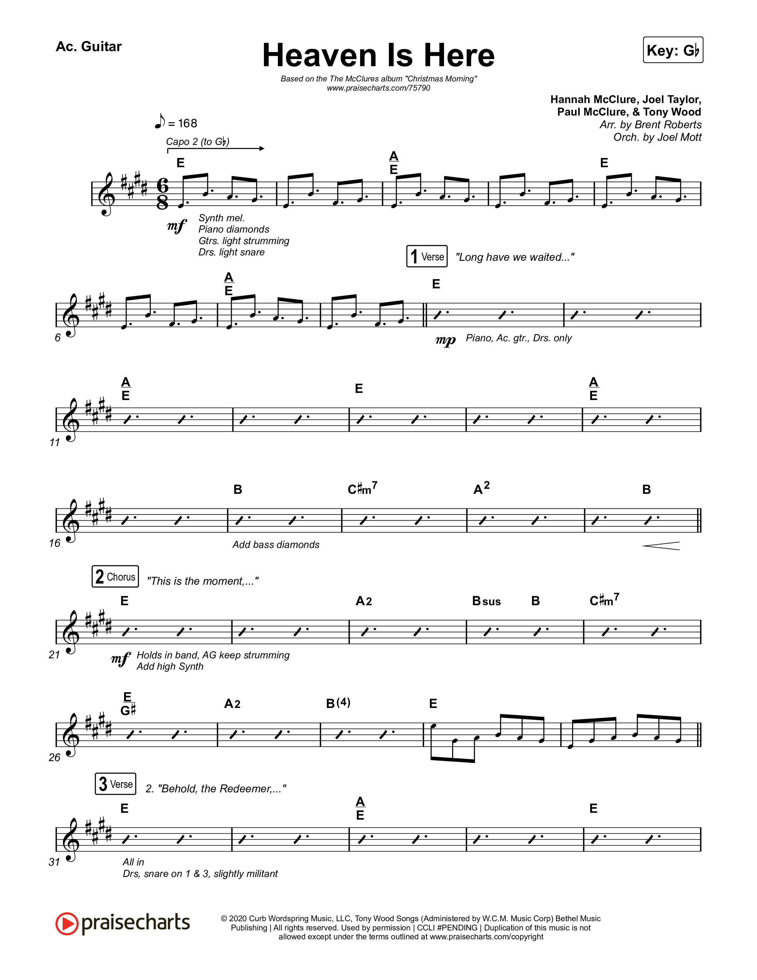 Heaven Is Here (Live) Acoustic Guitar (The McClures / Hannah McClure / Paul McClure)