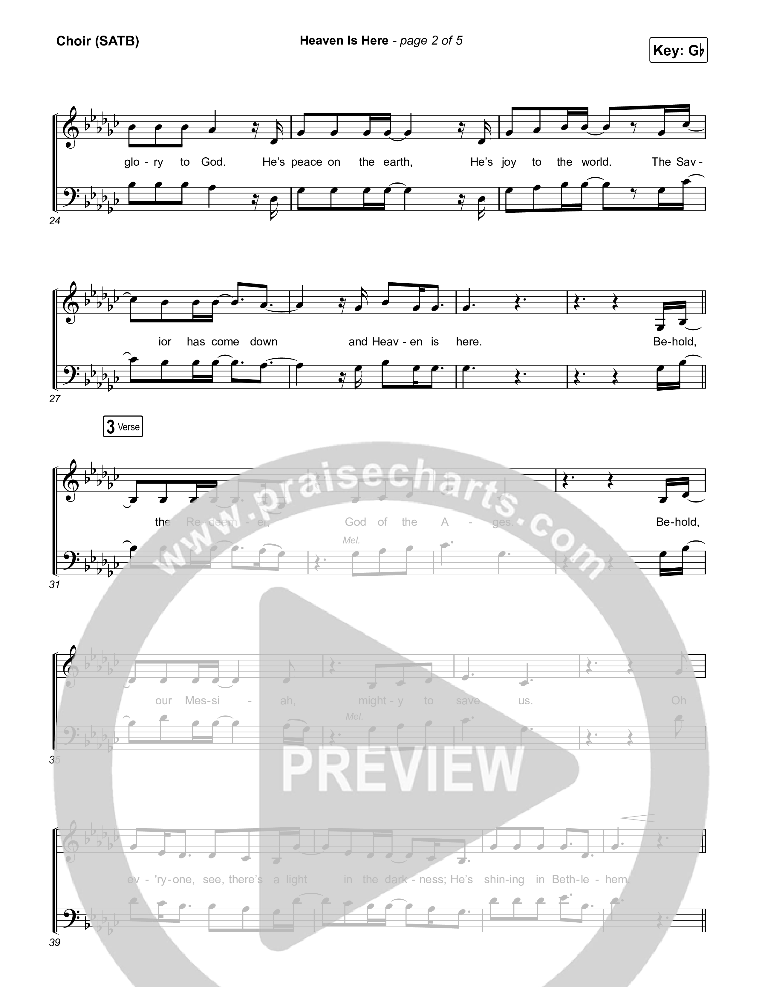 Heaven Is Here (Live) Vocal Sheet (SATB) (The McClures / Hannah McClure / Paul McClure)