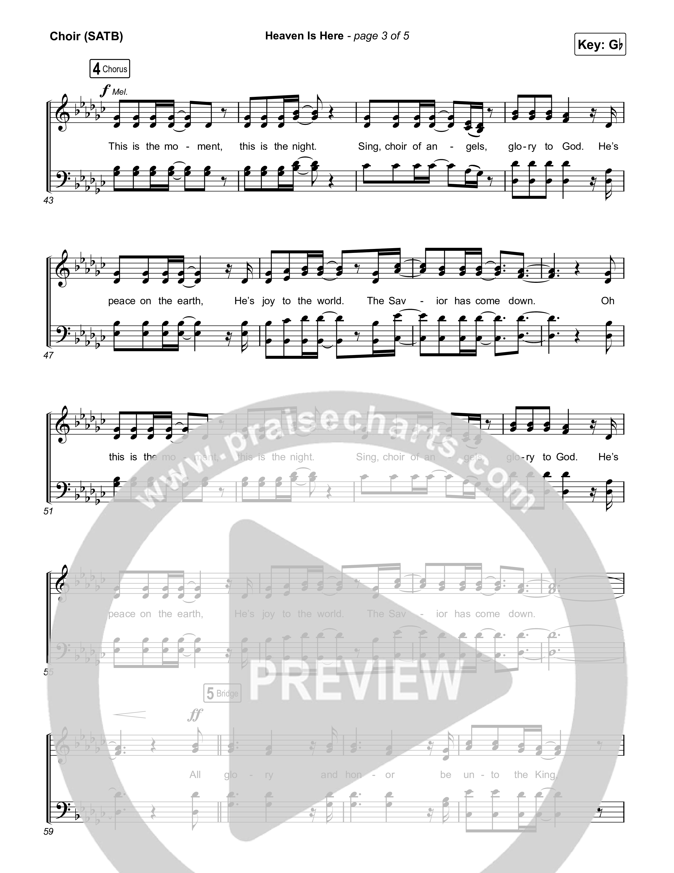 Heaven Is Here (Live) Vocal Sheet (SATB) (The McClures / Hannah McClure / Paul McClure)