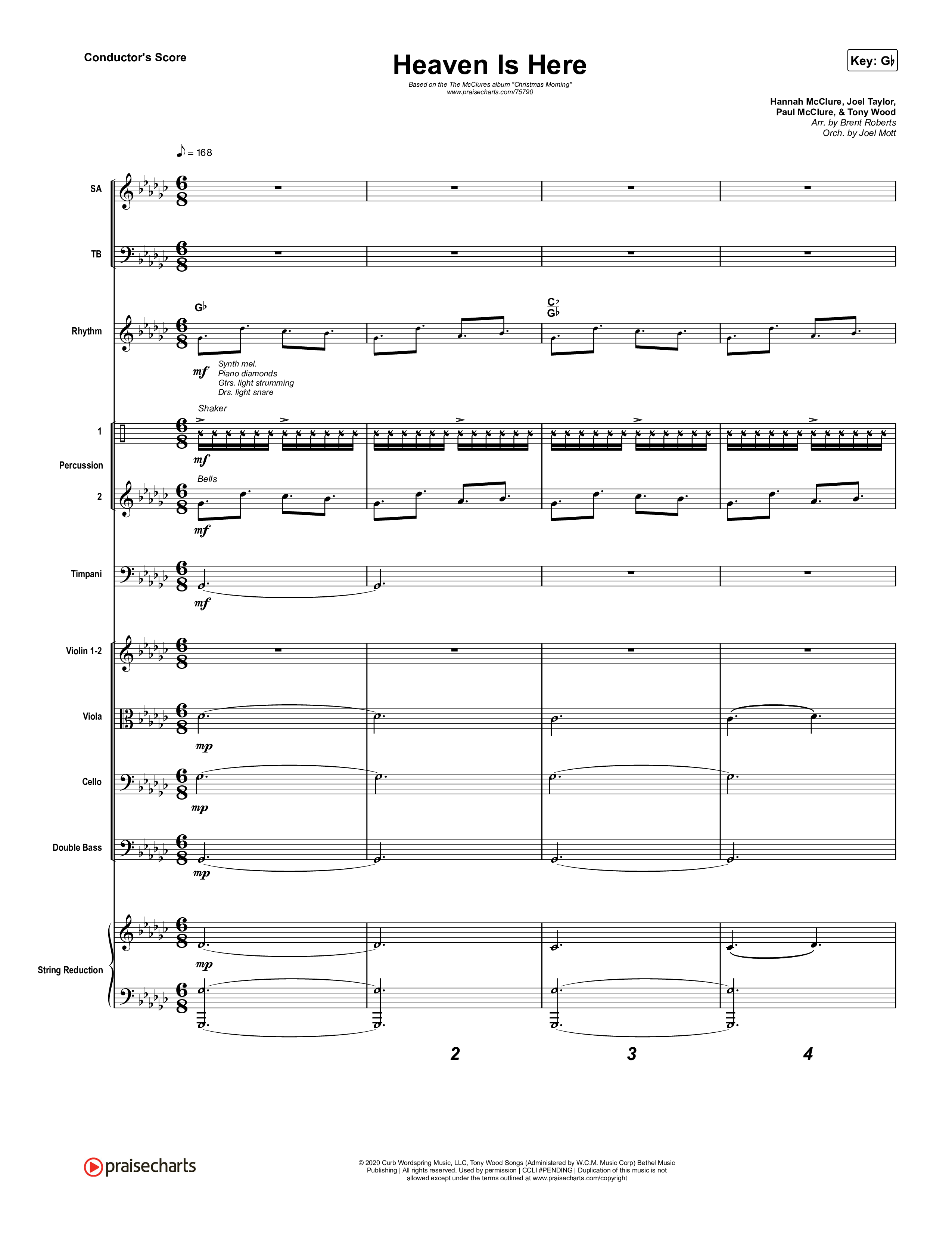 Heaven Is Here (Live) Conductor's Score (The McClures / Hannah McClure / Paul McClure)