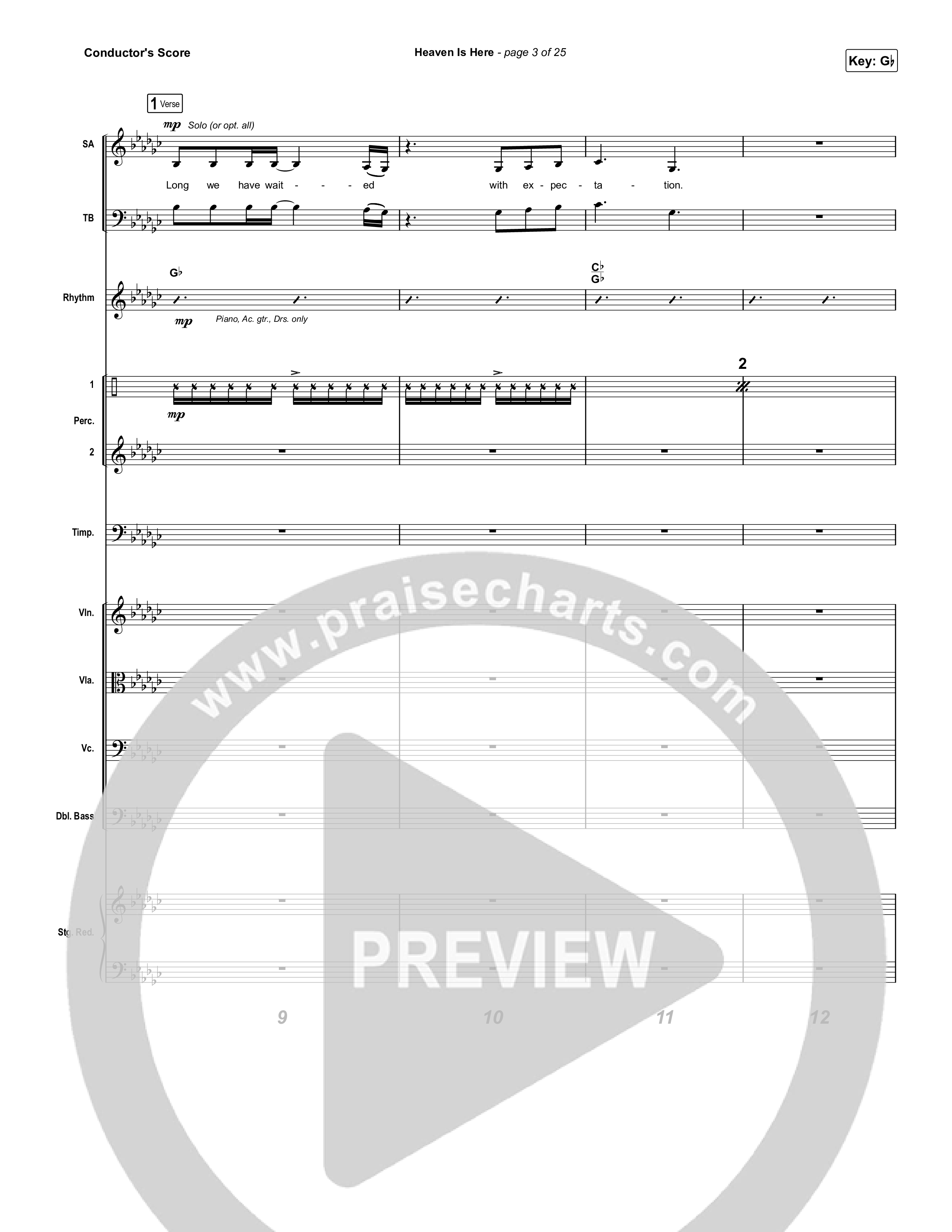 Heaven Is Here (Live) Conductor's Score (The McClures / Hannah McClure / Paul McClure)