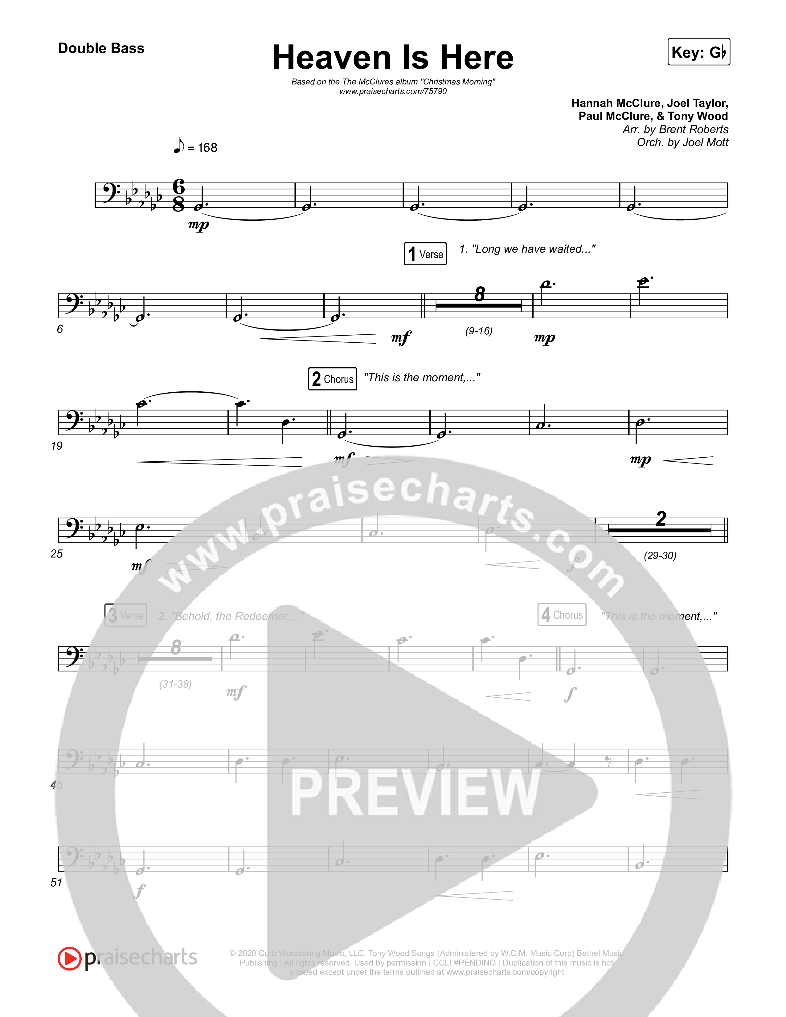 Heaven Is Here (Live) Double Bass (The McClures / Hannah McClure / Paul McClure)